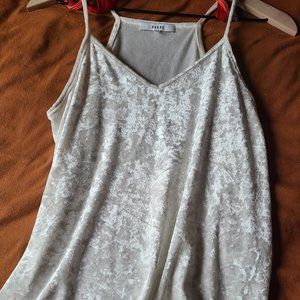 Suede basic white tank top